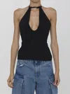 Attico Buckle-fastening Halterneck Blouse In Black