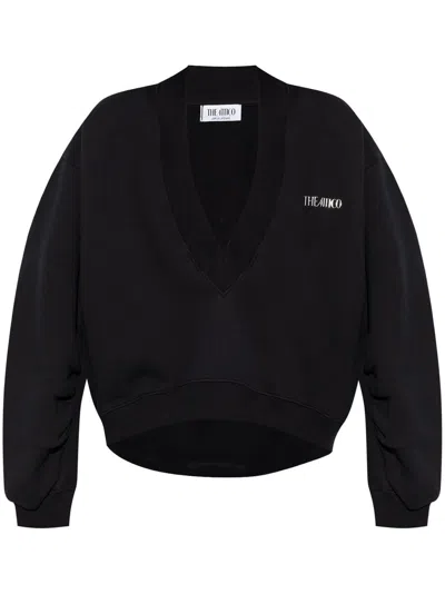 Attico Logo Cotton Sweatshirt In Black