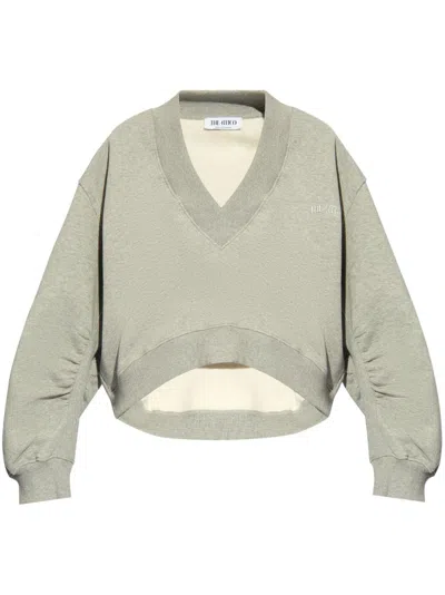 Attico Logo Cotton Sweatshirt In Grey