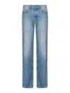 Attico Coated Boyfriend Pants With In Blue