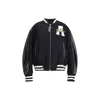 Attico Bomber Jacket With Ribbed Cuffs And Hem In Black