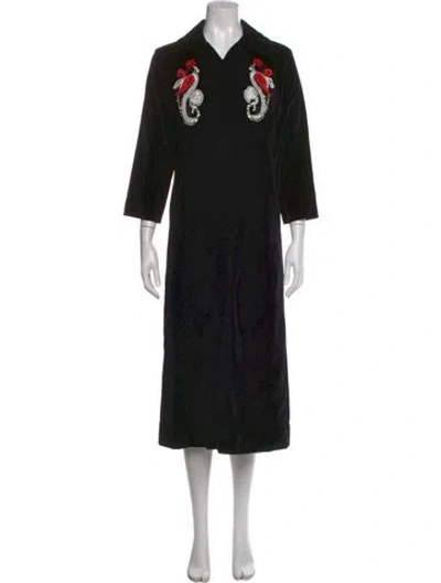 Pre-owned Attico Velour Long Dress In Blue