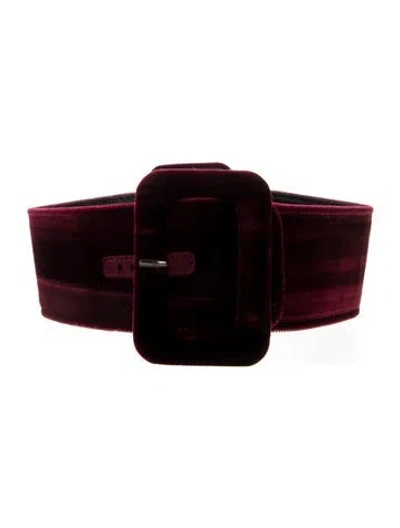 Pre-owned Attico Velvet Waist Belt In Burgundy