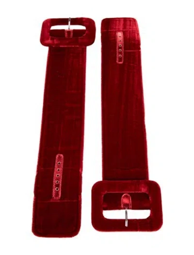 Pre-owned Attico Velvet Waist Belt In Red