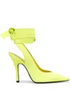 Attico Venus Wrap-around Leather Pumps In Yellow