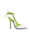Attico Green And White Venus Pumps In Green
