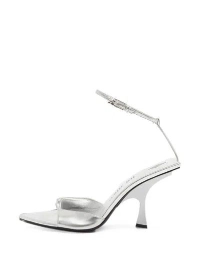 Pre-owned Attico Venus Ankle Strap Sandals In Silver