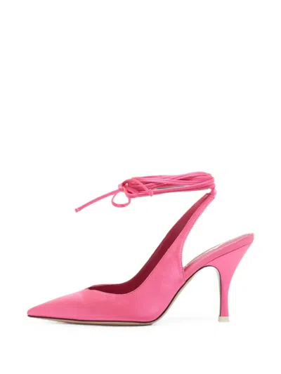 Pre-owned Attico Venus Ankle-wrap Heeled Pumps In Pink