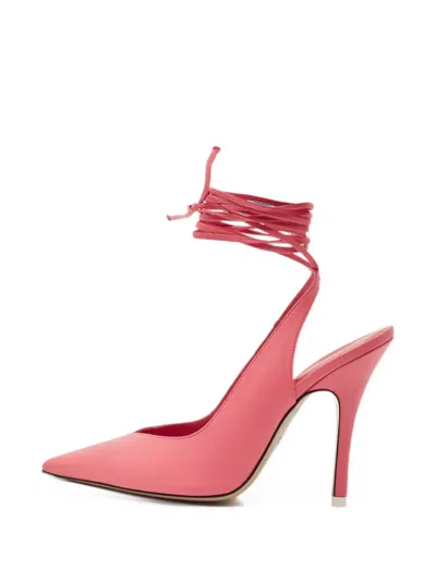 Pre-owned Attico Venus Ankle-wrap Pumps In Pink