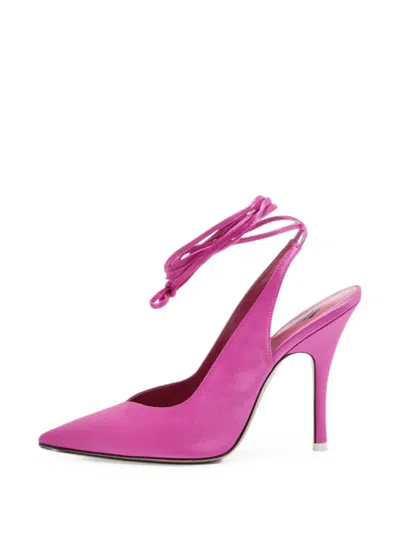 Pre-owned Attico Venus Ankle-wrap Pumps In Pink