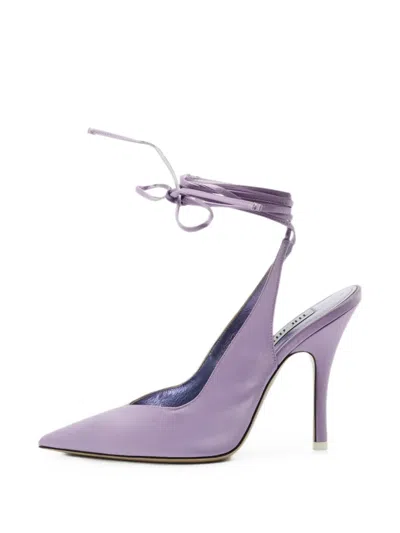 Pre-owned Attico Venus Ankle-wrap Pumps In Purple