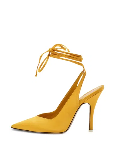 Pre-owned Attico Venus Ankle-wrap Pumps In Yellow