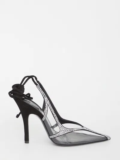 Attico Venus Chrome Slingback In Silver