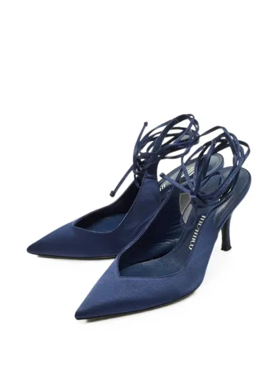 Pre-owned Attico Venus Heeled Pumps In Blue