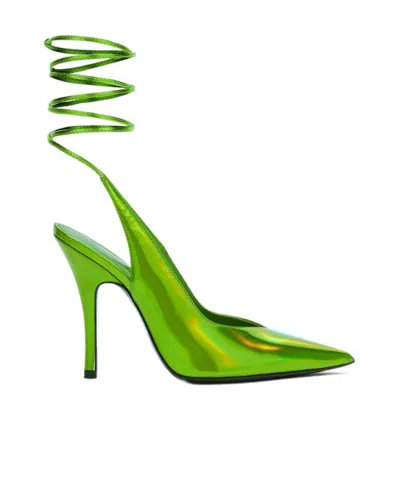 Attico Venus Holographic-effect 105mm Pumps In Green