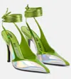 Attico Green And White Venus Pumps In Multicoloured