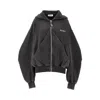 Attico Versized Full-zip Hoodie In Black