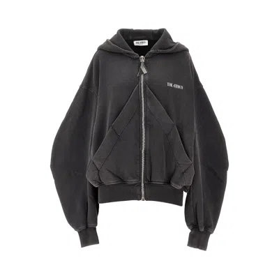 Attico Versized Full-zip Hoodie In Black