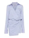 Attico Mini Dress With Stripes And Wrap Design