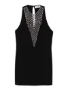 Attico Bead Embellished Mini Dress In Black