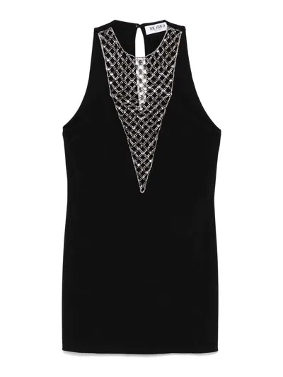 ATTICO BEAD-EMBELLISHED MINI DRESS