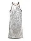 Attico Sequin-embellished Mini Dress In Silver