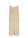 Attico Draped Cowl Neckline Spaghetti Straps In Beige