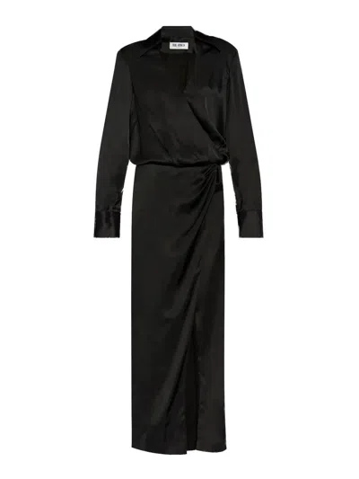 Attico Midi Dress Satin Black 100