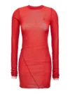 Attico Crew Neck Minidress Sheer Fabric