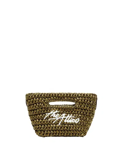 Attico Via Dei Giardini 15 Mediterranean Raffia Tote In Green