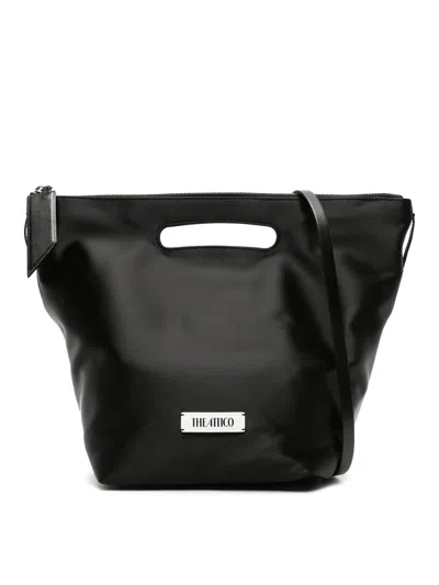 Attico Via Dei Giardini 30 Lux Satin Tote Bag In Black