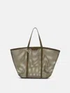 Attico Via Del Mare Mesh Tote Bag In Military Green