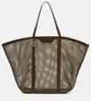 Attico Via Del Mare Mesh Tote Bag In Brown