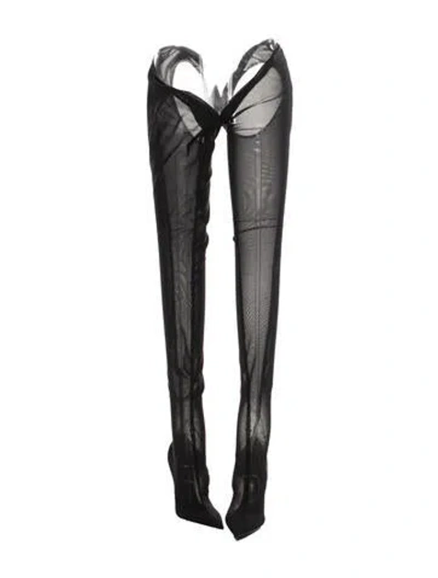 Pre-owned Attico Vintage Cheopissima Boots In Black
