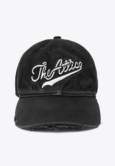 Attico Vintage-effect Baseball Cap In Black