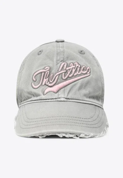 Attico Vintage-effect Baseball Cap In Gray