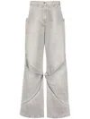 Attico Baggy Jeans With Pockets In Gray