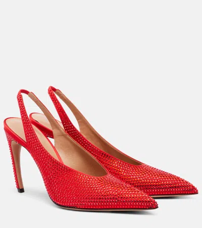 Attico Viper 95 Embellished Slingback Pumps