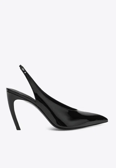 ATTICO VIPER 95 PATENT LEATHER SLINGBACK PUMPS