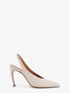 Attico Viper Leather Slingback Pumps In White