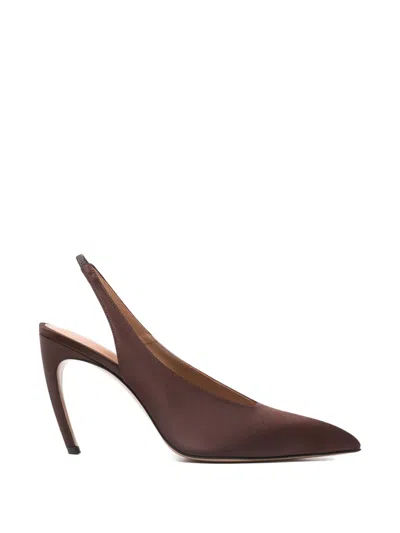 Attico Viper 95mm Slingback Heel In Brown