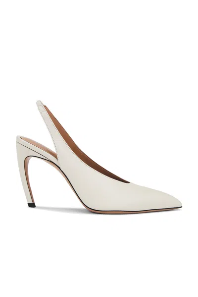Attico 95mm Viper Leather Slingbacks In Neutral