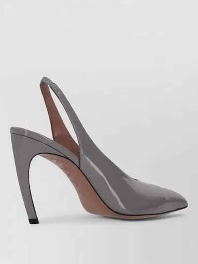 Attico Viper Slingback Pumps Pointed Toe 95mm In Gray
