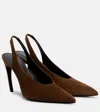 Attico Viper Suede Slingback Pumps In Brown