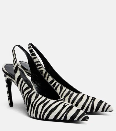 Attico Viper Zebra-print Calf Hair Pumps In Multi