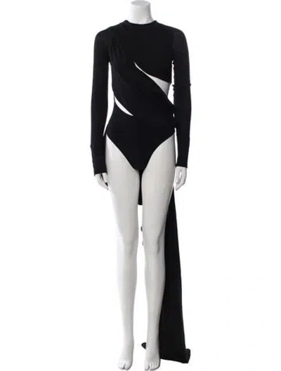 Pre-owned Attico Virgin Wool Bateau Neckline Jumpsuit In Black