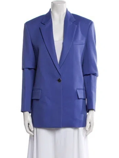 Pre-owned Attico Virgin Wool Blazer In Blue