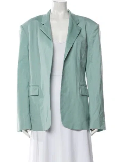 Pre-owned Attico Virgin Wool Blazer In Blue