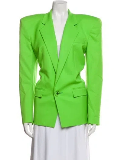 Pre-owned Attico Virgin Wool Blazer In Green