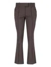 Attico Virgin Wool Bootcut Pants In Brown